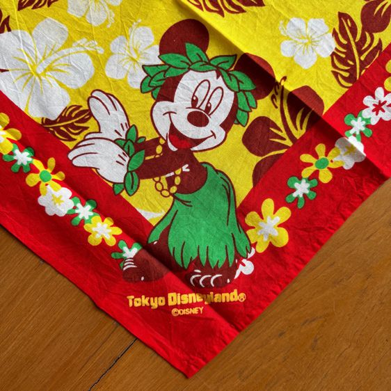 ผ้าเช็ดหน้า MICKEY MINNIE MOUSE ฮาวาย ลายดอก TOKYO DISNEYLAND DISNEY รูปที่ 2