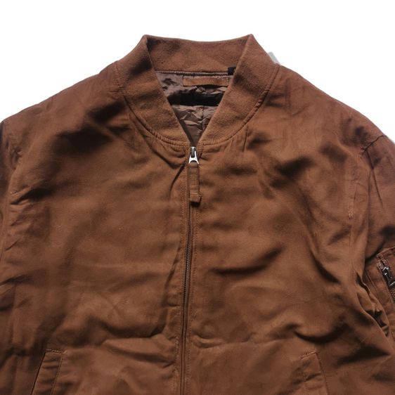 Uniqlo Brown Faux Suede Bomber Jacket รอบอก 46” รูปที่ 3