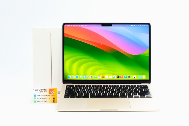  MacBook Air 13.6 inch ปี 2022 CPU M2 256GB สภาพดีใช้งานน้อย Apple Care+ ถึง 04 2569 -  ID24040034