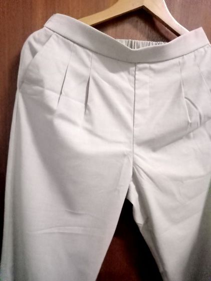 Carreman designed in France by Global Work กางเกงผู้หญิงขายาวสีครีม SizeL เอว 28 ยาว36 สะโพก 38 เป้ากางเกง13 ขากางเกงกว้าง 6.5นิ้วเอวสม็อค  รูปที่ 12