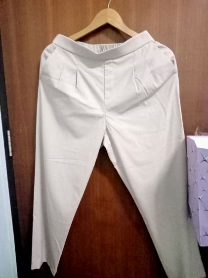 Carreman designed in France by Global Work กางเกงผู้หญิงขายาวสีครีม SizeL เอว 28 ยาว36 สะโพก 38 เป้ากางเกง13 ขากางเกงกว้าง 6.5นิ้วเอวสม็อค  รูปที่ 13