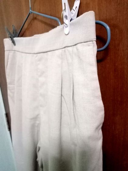 Carreman designed in France by Global Work กางเกงผู้หญิงขายาวสีครีม SizeL เอว 28 ยาว36 สะโพก 38 เป้ากางเกง13 ขากางเกงกว้าง 6.5นิ้วเอวสม็อค  รูปที่ 2