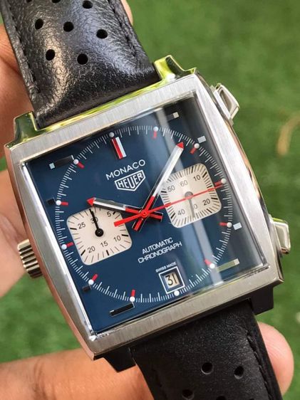 Tag Heuer Monaco Calibre11 Steve McQueen  Product Limited Edition Blue Opalin Dial CAW211P🇨🇭
   รูปที่ 6