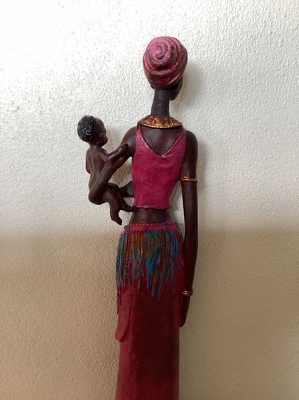 African Art Statue African  American Woman Figurine รูปที่ 3