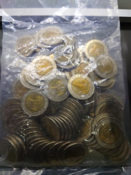 เหรียญยกถุง (100 เหรียญ) เหรียญ 10 บาท หมุนเวียน พ.ศ.2532 ไม่ผ่านใช้ เหรียญแกะหลอด หลอดแตก รูปที่ 3