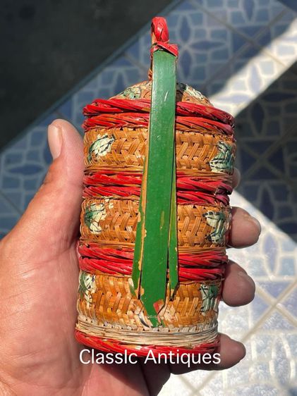 ตะกร้าจีนจิ๋ว สามชั้นโบราณA2 รูปที่ 4