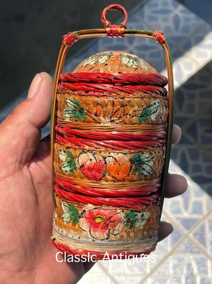 ตะกร้าจีนจิ๋ว สามชั้นโบราณA2 รูปที่ 2