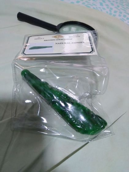 sale natural Burma green jadeite pipe รูปที่ 2