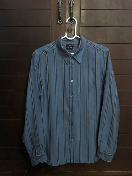 Paul Smith Bronze Striped Blue Rayon Shirt L PY-WR-51056 รูปที่ 1