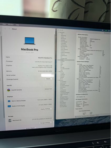 MacBook Pro 15 inch 2019 Ram 16 GB SSD 256 GB  รูปที่ 10