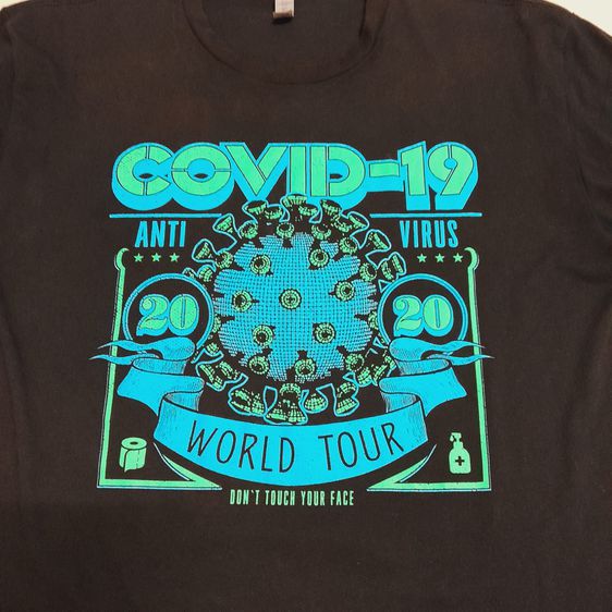 เสื้อสกรีนCovid19-worldtourวินเทจ รูปที่ 6
