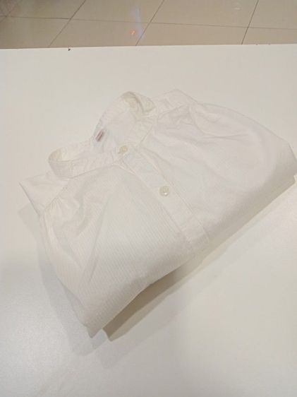 Uniqlo White Top เสื้อผู้หญิงคอจีน size M แขนยาวสีขาวนวลตา ใส่เป็นเดรสสั้นก็ได้ อก40 ยาว 29 แขนยาว 22 ไหล่กว้าง 4 นิ้วกรระดุมหน้า สำรองเม็ด  รูปที่ 17