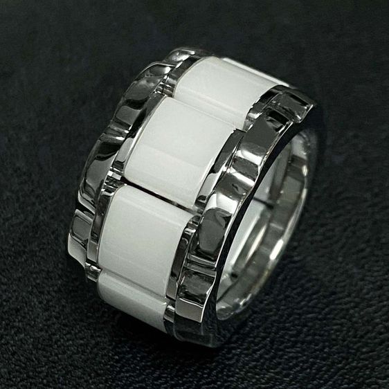 Tag Heuer Stainless Steel and Ceramic Diamond Ring รูปที่ 4