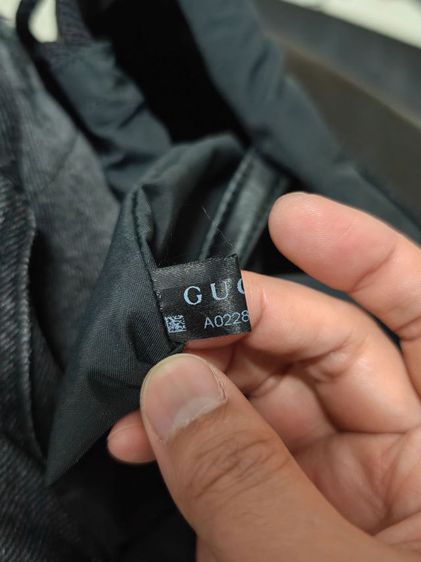 แท้ 💯 Gucci Black Leather Ghost Printed "Real" Drawstring Backpack รูปที่ 6