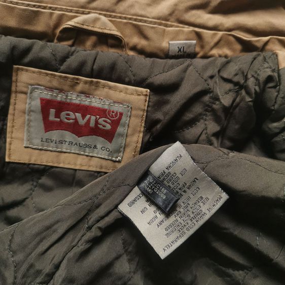 Levis Khaki Brown Trucker Jacket (1) รอบอก 50”  รูปที่ 5