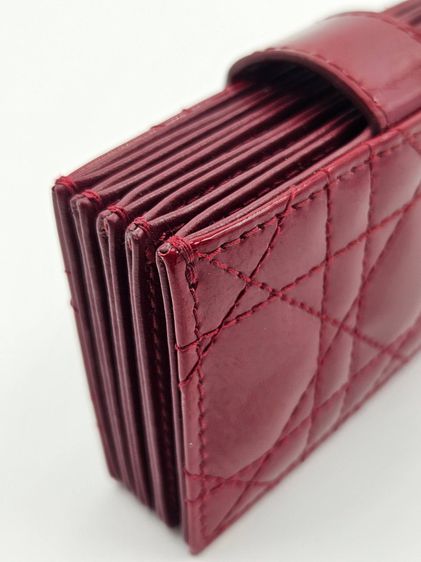 Dior Card Holder 5 Slots Cherry Red Patent ปี23 รูปที่ 16