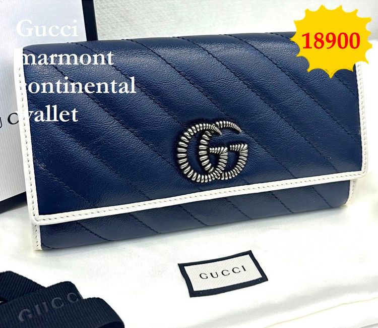 อื่นๆ หนังแท้ หญิง น้ำเงิน Gucci marmont continental wallet 