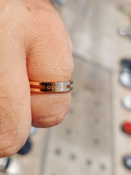 แหวนทองแท้ GUCCI 18K ROSE GOLD 🇮🇹 ไซส์ 54    ต่อรองได้ครับ สบายๆ 🥰 รูปที่ 11
