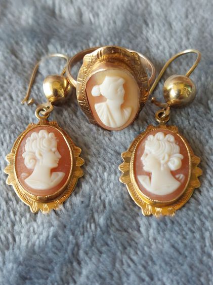 Set cameo gold ring and earing  รูปที่ 11