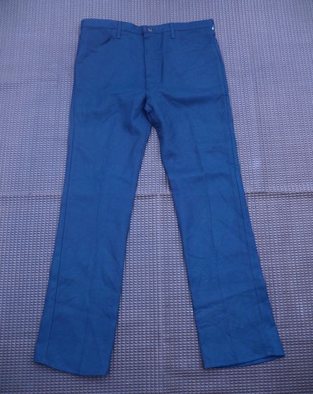 Vintage Poly Wrangler  Pants Navy Blue 70s Boot Cut  รูปที่ 3