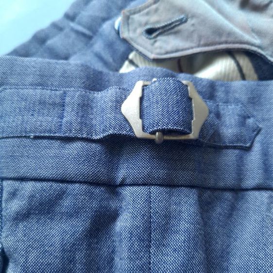 60s 
vintage Retro 
Blue sky wool
British gentleman  buckel side waist trousers
made in  Kobe Japan
w32-35🎌🎌🎌 รูปที่ 15