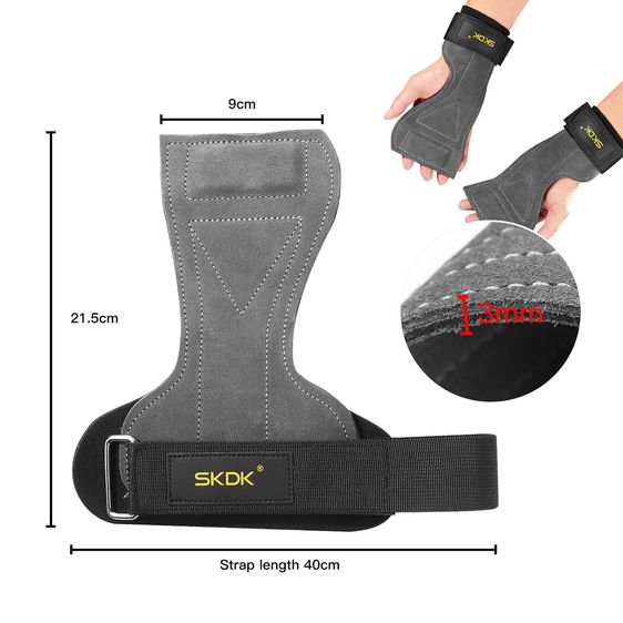 รัดข้อพร้อมแผ่นรองฝ่ามือสำหรับยกน้ำหนัก Grip pads  Strap SKDK ส่งในไทย รูปที่ 5