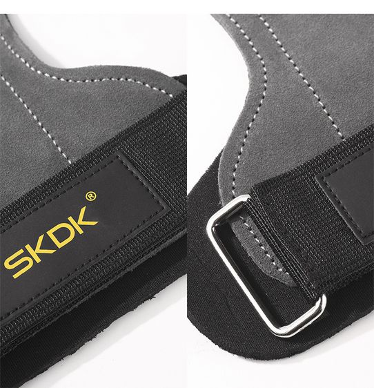 รัดข้อพร้อมแผ่นรองฝ่ามือสำหรับยกน้ำหนัก Grip pads  Strap SKDK ส่งในไทย รูปที่ 10