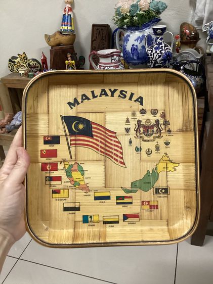 ของฝากของที่ระรึก Malaysia souvenir  bamboo plate รูปที่ 3