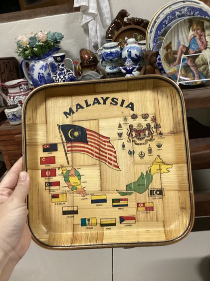 ของฝากของที่ระรึก Malaysia souvenir  bamboo plate รูปที่ 2