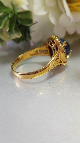 (Sale..5,900.-) แหวนไพลินล้อมเพชรซีกแท้ทอง 9k รูปที่ 12