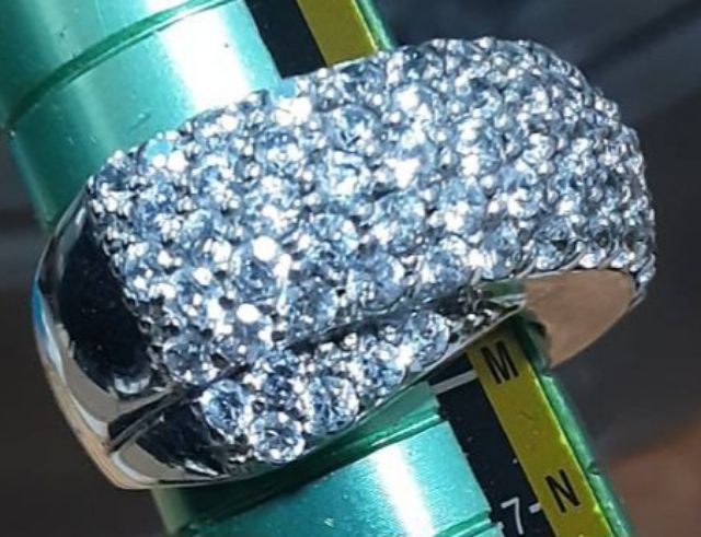 แหวนเงินแท้  ประดับคิวบิคไซโคเนีย CZ  สวยงาม  งานดี รูปที่ 12