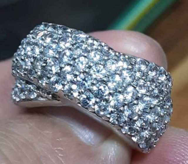 แหวนเงินแท้  ประดับคิวบิคไซโคเนีย CZ  สวยงาม  งานดี รูปที่ 18