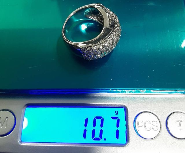 แหวนเงินแท้  ประดับคิวบิคไซโคเนีย CZ  สวยงาม  งานดี รูปที่ 9