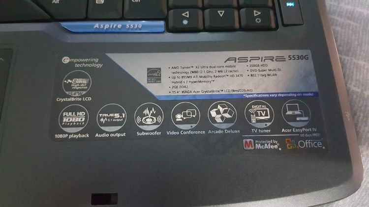 ขาย Notebook Acer 5530G
ใช้งานได้ปกติ ไม่ค่อยได้ใช้งาน รูปที่ 6