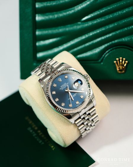 Rolex Datejust 116234 White Gold Blue Diamond Dial Jubilee 36mm.   รูปที่ 11