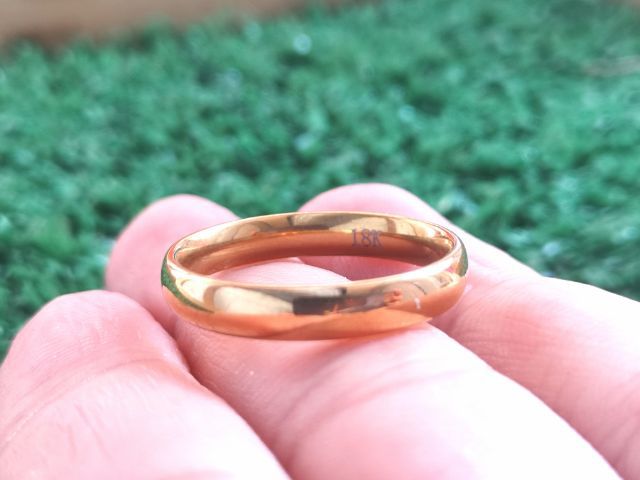 แหวนทอง ขนาดรอบวง62 มิล แหวนของจริงสวยกว่าในรูป สภาพรวมๆไม่มีตำหนิ รับประกันตรงปก💯 รูปที่ 3