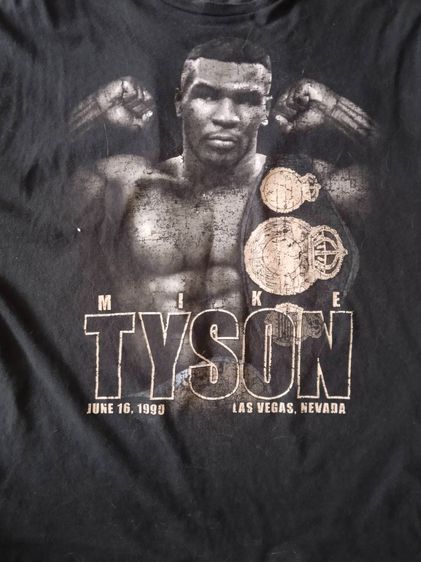 เสื้อไมค์ ไทสัน Mike Tyson สีดำ มือสองของเเท้ อก 42 ยาว 27 ไซส์ XL รูปที่ 2