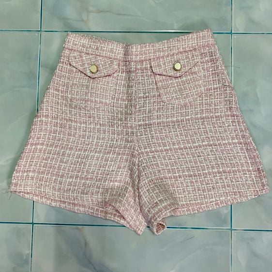 กางเกงผ้าทวิตสีชมพู 120฿ รวมส่ง รูปที่ 1