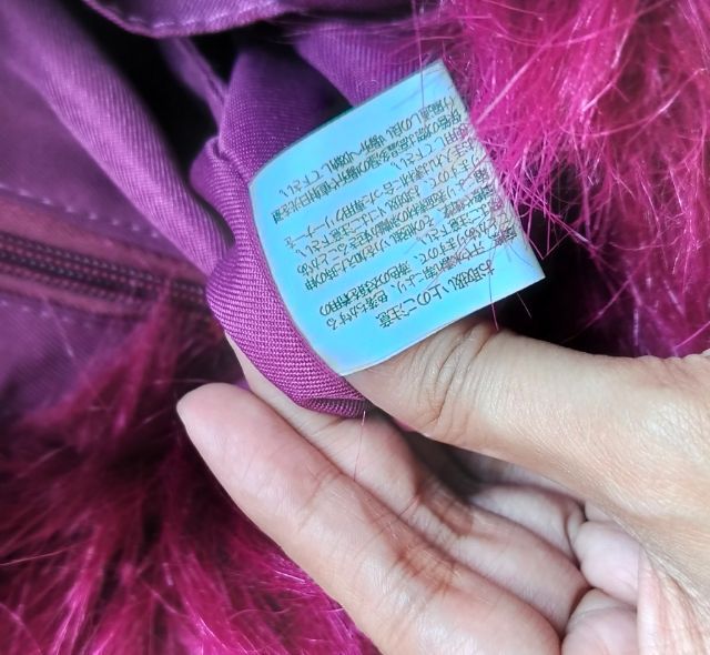 กระเป๋าถือผ้าขน สีช็อกกิ้งพิงค์ มือ 1 จากญี่ปุ่น รูปที่ 10