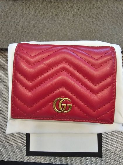 อื่นๆ หนังแท้ หญิง กระเป๋าสตางค์ Gucci Mormont สีแดงแท้ มือสอง สภาพดี