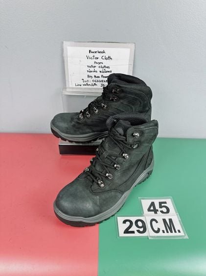 รองเท้าบู๊ทหัวเหล็ก Bata Sz.11us45eu29cm Madd in Europe สีดำ สภาพสวยมากเกือบใหม่ ไม่ขาดซ่อมใส่ทำงานเที่ยวได้