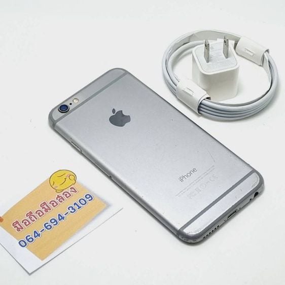 iPhone6 64GB สีเงิน มือสอง สภาพตามการใช้งาน มีจุดดำตรงเปอร์เซ็นต์ รูปที่ 1