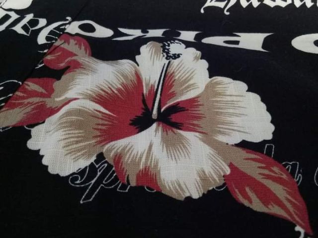 เสื้อยูกาตะ vintage PIKO PURE HAWAII (S) ผ้าตารางลาย พื้นสีดำลายดอก รูปที่ 7