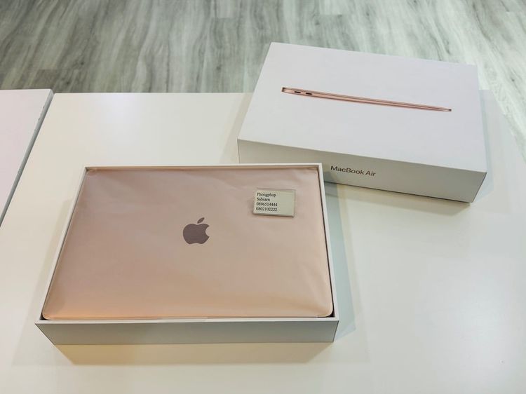 Macbook Air M1  SSD 256 สี Gold ศูนย์ไทย สภาพใหม่ ศูนย์ไทย ครบกล่อง ประกันศูนย์ไทย Apple Care+ ถึงเดือน 6 21500 บาทครับ รูปที่ 1
