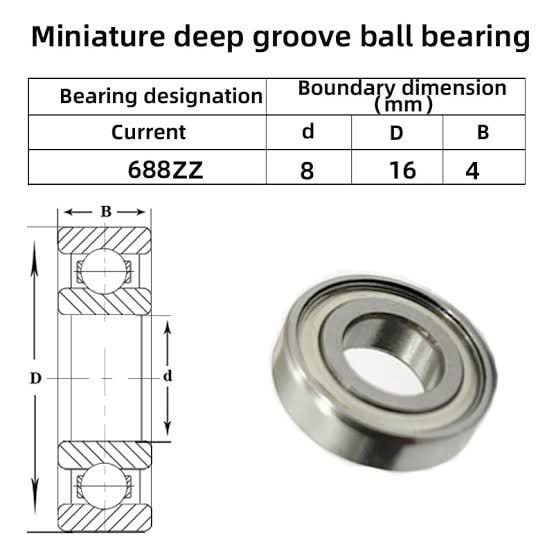 688 AZ  688 AZZ ขนาด 8 x 16 x 5 mm  NSK mini ball bearing   รูปที่ 2