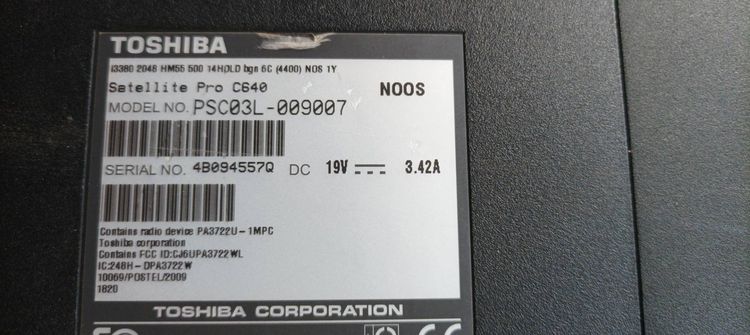 notebook TOSHIBA Satelite Pro C640 intel Core i5-M560 CPU 2.67 GHz. กล้องชัด ขาย 1250 บาท รูปที่ 3