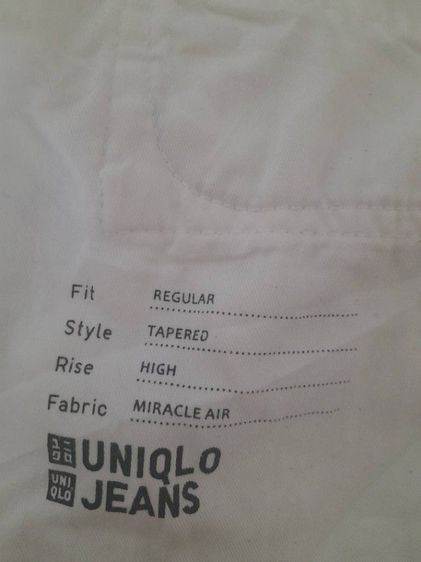 Uniqlo.สีขาวครีม ผ้ายืดMiracle Air.
เอว30  เป้า12.5  สะโพก40-44  ยาว39   ปข7
 รูปที่ 4