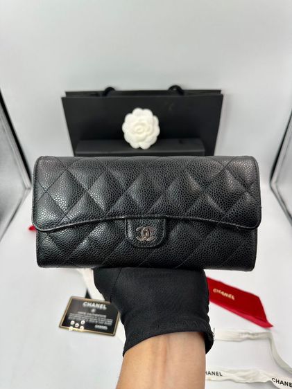 Chanel sarah long wallet Holo 28 shw carviar รูปที่ 4