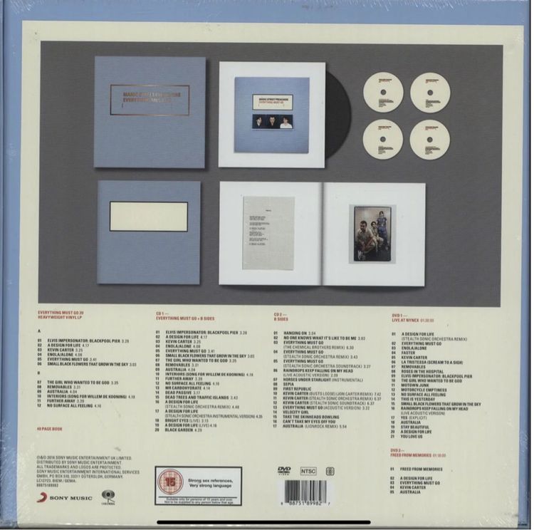 ขายแผ่นเสียงเซ็ตซีดีซีล วงร็อคจากเวลส์ Manic Street Preachers Everything Must Go 20th Anniversary Edition 2016 LP CD Sealed ส่งฟรี รูปที่ 3