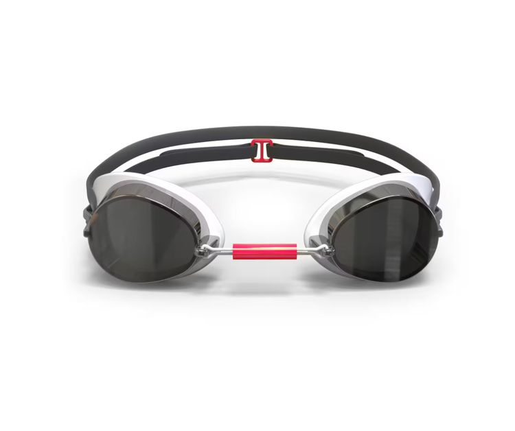 SWEDISH swimming goggles - Mirrored lenses - Single size  Black red ชุดแว่นตาว่ายน้ำเลนส์สะท้อนแสงรุ่น SWEDISH สีดำ แดง รูปที่ 2